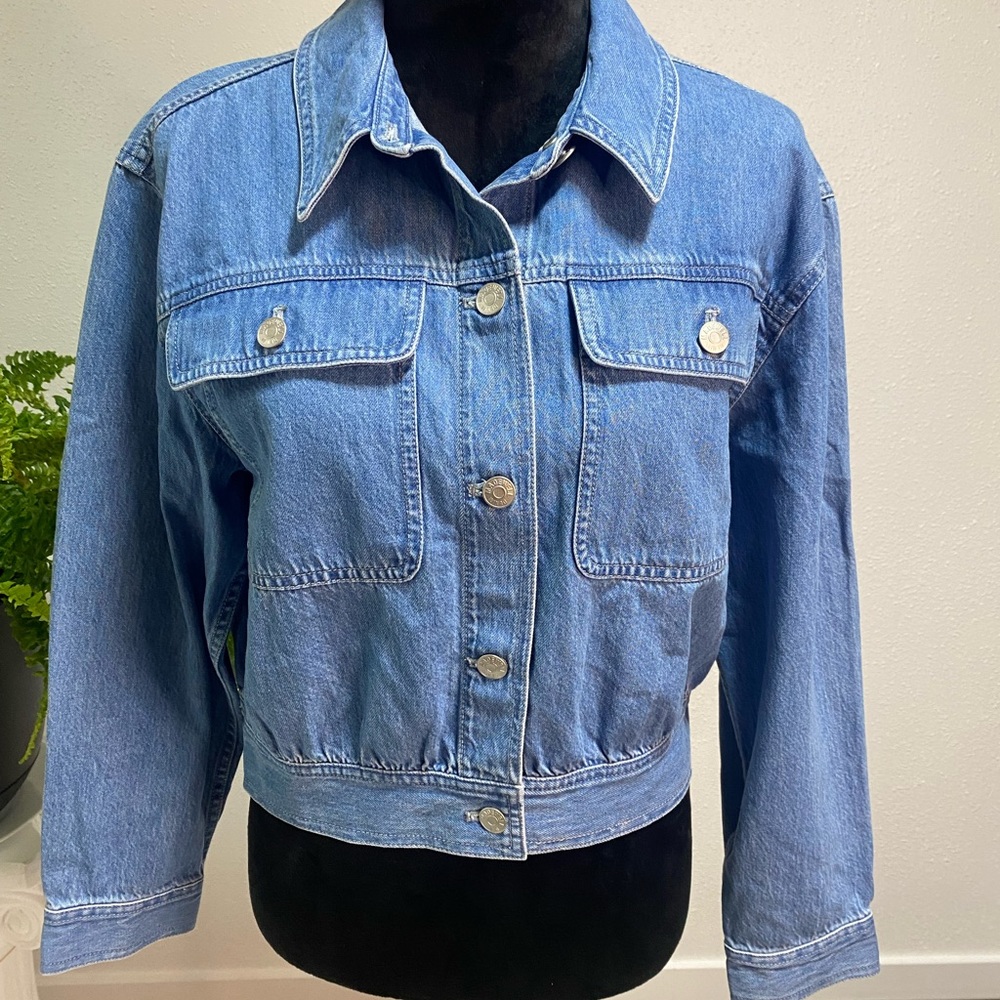 Madewell Crop Jean Denim Jacket Dursett Wash Size Small NWT